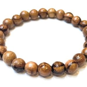 Bethlehem Olive Wood Bead Bracelet Hand Made w/ 8mm Beads
